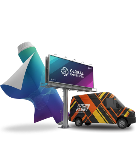 High-impact signage solutions including custom billboards, durable banners, and professional vehicle branding.